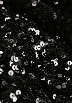 zwarte selected femme mini jurk slfcolyn ls short sequins dress