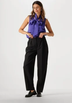 zwarte selected femme pantalon slfeloise hw barrel pant