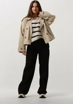 zwarte selected femme pantalon slfrita mw wide pant fd