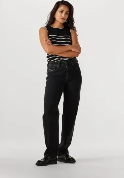 zwarte selected femme top slfesther sl contrast knit top