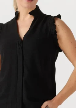 zwarte selected femme top slfviva sl ruffle top