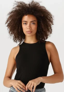 zwarte selected femme top slfanna o-neck tank top