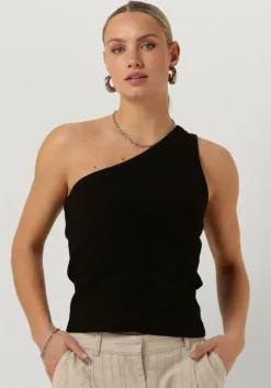 zwarte selected femme top slfanna one shoulder top