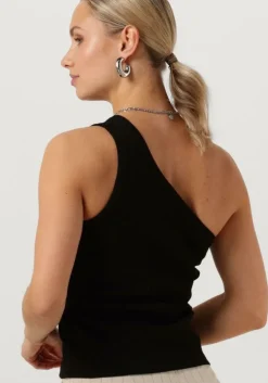 zwarte selected femme top slfanna one shoulder top
