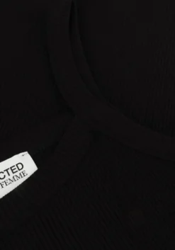 zwarte selected femme top slfcelica anna strap tank top