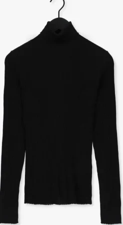 zwarte selected femme trui slfcostina ls knit rib rollnec