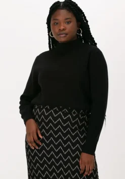 zwarte selected femme trui slfcali ls knit crop b