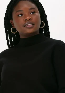 zwarte selected femme trui slfcali ls knit crop b