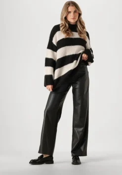 zwarte selected femme trui slfgabella ls knit o-neck camp