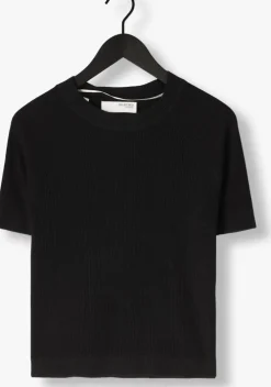 zwarte selected femme t-shirt slfelinna new ss knit top