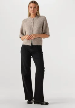 zwarte selected femme wide jeans slfwide bea-kori mw jeans