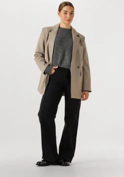 zwarte selected femme wide jeans slfwide bea-kori mw jeans