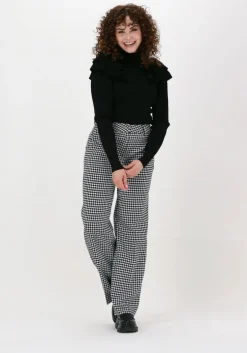 zwarte selected femme wijde broek slfmusa mw wide pant ex