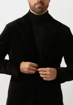 zwarte selected homme colberts slhslim-hale velvet blz