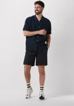 zwarte selected homme korte broek slhregular owen linen shorts