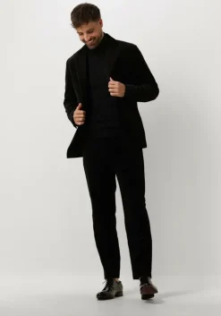 zwarte selected homme pantalon slhslim-hale velvet trs