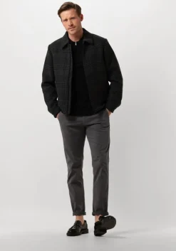 zwarte selected homme polo slhberg ls half zip polo