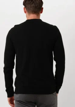 zwarte selected homme polo slhberg ls half zip polo