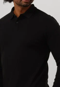 zwarte selected homme polo slhslim-toulouse ls polo b noos