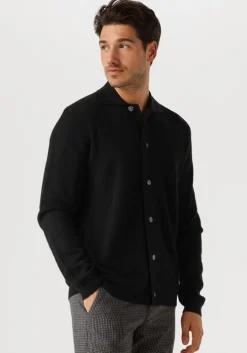 zwarte selected homme truien/vesten lshtray ls knit merino butten cardigan