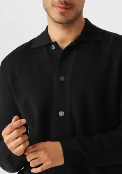 zwarte selected homme truien/vesten lshtray ls knit merino butten cardigan