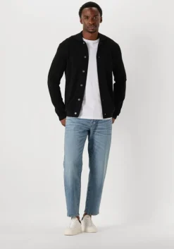 zwarte selected homme truien/vesten lshtray ls knit merino butten cardigan