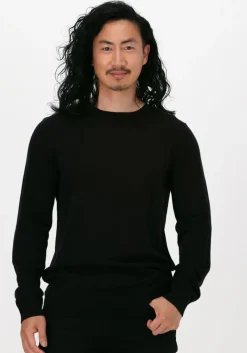 zwarte selected homme trui slhberg crew neck noos