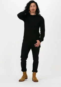 zwarte selected homme trui slhberg crew neck noos