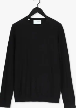 zwarte selected homme trui slhberg crew neck noos