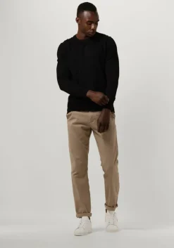 zwarte selected homme trui slhtown merino coolmax knit crew