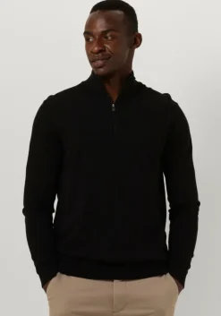 zwarte selected homme trui slhberg half zip cardigan noos