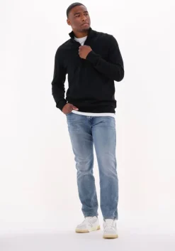 zwarte selected homme trui slhberg half zip cardigan noos