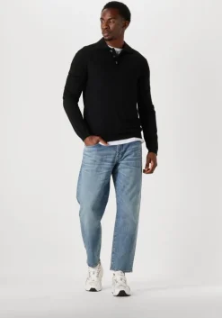 zwarte selected homme trui slhtray ls knit merino polo