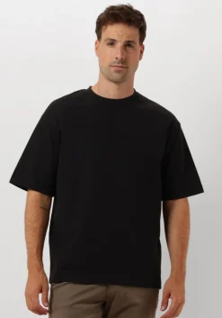 zwarte selected homme t-shirt slhlooseoscar ss o-neck tee noos
