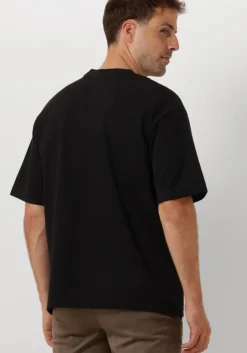 zwarte selected homme t-shirt slhlooseoscar ss o-neck tee noos