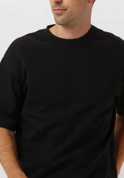 zwarte selected homme t-shirt slhlooseoscar ss o-neck tee noos