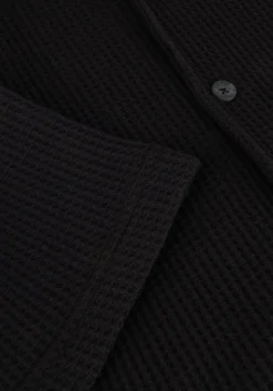 zwarte shiwi casual overhemd men dean waffle structure shortsleeve