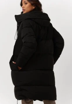 zwarte silvian heach gewatteerde jas long down jacket ibar