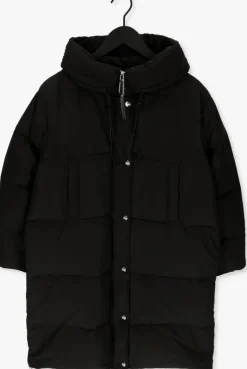 zwarte silvian heach gewatteerde jas long down jacket ibar