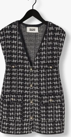 zwarte silvian heach gilet gilet sweat johan