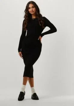 zwarte silvian heach midi jurk vestito med/m.dress
