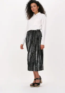 zwarte simple midirok woven skirt