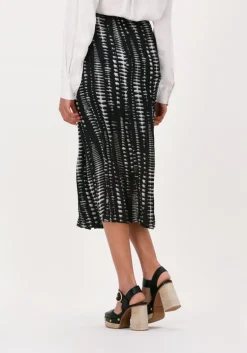 zwarte simple midirok woven skirt