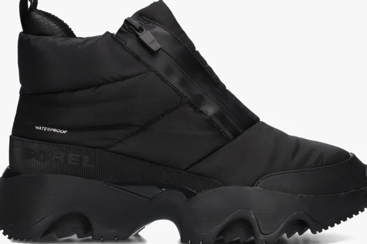zwarte sorel hoge sneakers kinetic impact puffy zip dames