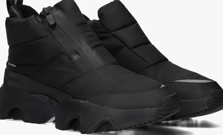 zwarte sorel hoge sneakers kinetic impact puffy zip dames