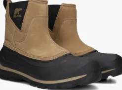 zwarte sorel snowboots buxton pull on wp
