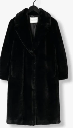 zwarte stand studio faux fur jas maria coat soft
