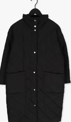 zwarte stand studio gewatteerde jas sage coat