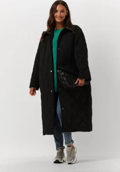 zwarte stand studio gewatteerde jas sage coat