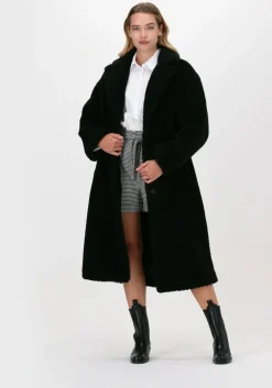 zwarte stand studio teddy jas maria coat teddy